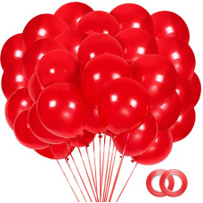 100Pcs Red Balloons 12 Inch Latex Balloonsthickened Red Party Balloons For Birthday Baby Shower Wedding Valentine