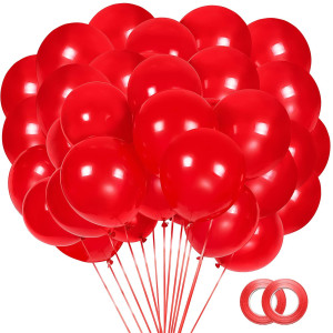 100Pcs Red Balloons 12 Inch Latex Balloonsthickened Red Party Balloons For Birthday Baby Shower Wedding Valentine