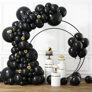 Rubfac Black Balloons Different Sizes 105Pcs 5101218 Inches For Garland Arch Premium Party Latex Balloons For Happy New Year