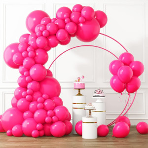 Rubfac Hot Pink Balloons Different Sizes 105Pcs 5101218 Inch For Garland Arch Latex Party Balloons For Wedding Birthday Baby