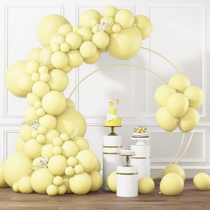 Rubfac Pastel Yellow Balloons Different Sizes 105Pcs 5101218 Inch For Garland Arch Macaron Yellow Latex Balloons For Birthda