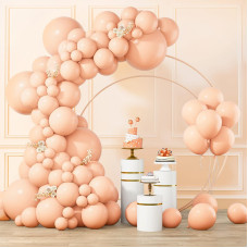 Rubfac 105Pcs Pastel Orange Balloons Peach Balloons Garland Arch Kit Different Sizes 1812105 Inches Light Orange Balloons Fo