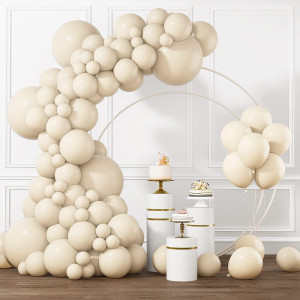 Rubfac White Sand Balloons Different Sizes 105Pcs 5101218 Inch White Cream Beige Balloon Garland Arch Kit For Wedding Baby Sh