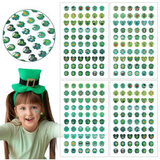 St Patricks Day Stick On Earrings 240Pcs Augsun Stick On Earrings For Little Girls Shamrock Stickers Earrings For Kids 3D St P