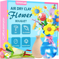 Titoclar Air Dry Clay Modeling Claycraft Kits Arts And Crafts For Kids Girls Ages 812 68 Diy Your Own Flower Bouquet And