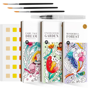 Watercolor Painting Coloring Books Arts Crafts Kit Pocket Watercolor Paint Bookmarks Mess Free Paint With Water Set Travel