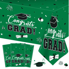 3 Pcs Graduation Tablecloth Congrats Grad Table Cloth For Class Of 2024 Disposable Plastic Rectangle Grad Table Cover For Gra