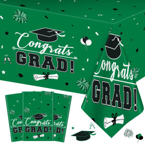 3 Pcs Graduation Tablecloth Congrats Grad Table Cloth For Class Of 2024 Disposable Plastic Rectangle Grad Table Cover For Gra