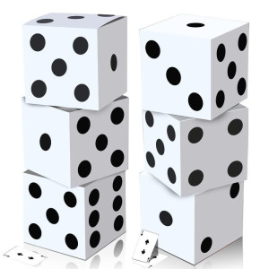 Tinlade 6 Pcs Large Casino Dice Boxes 11 In Casino Theme Party Decoration Vegas Jumbo Giant Dice Centerpieces Table Top Dice Cas