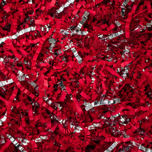 Magicwater Supply 2 Oz Red Silver Crinkle Cut Paper Shred Filler Great For Gift Wrapping Basket Filling Birthdays Wed