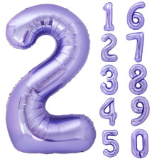 40 Inch Giant Purple Number 2 Balloon Helium Mylar Foil Number Balloons For Birthday Party 2Nd Birthday Decorations For Kids