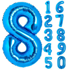 40 Inch Number 8 Balloon Giant Blue 8 18 28 80 Birthday Balloons 8Th Birthday Decorations Party Supplies Wedding Anniversary