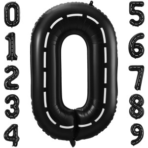 Race Car Number 0 Balloons 40 Inch Racing Car Birthday Balloons Two Fast Balloon Race Track Black 0 Balloon Number For Cars Them