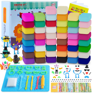 Air Dry Clay 50 Colors Modeling Clay For Kids Nonsticky Ultra Light Diy Soft Magic Clay Molding Clay With Sculpting Tools An