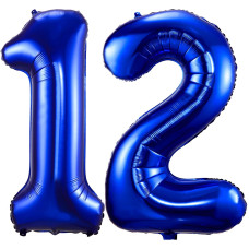 Navy Blue 12 Balloon Numbers 40 Inch Dark Blue 12 Or 21 Birthday Balloons Large Foil Mylar Balloons Number 12 For Birthday Party