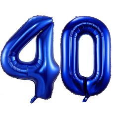 Navy Blue 40 Balloon Numbers 40 Inch Dark Blue 40 Birthday Balloons Large Foil Mylar Balloons Number 40 For Birthday Party Anniv