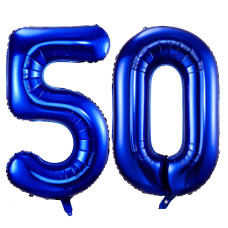 Navy Blue 50 Balloon Numbers 40 Inch Dark Blue 50 Birthday Balloons Large Foil Mylar Balloons Number 50 For Birthday Party Anniv