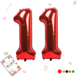 Smlpuame 40 Inch Number Balloon 09 Red Large Number 11 Balloonsdigital Balloons For Birthday Party Celebration Decorations Sup