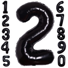 40Inch Giant Black Number 2 Balloon Black 2 Birthday Balloon 2Nd Birthday Party Supplies Decors For Boy Girl 2Nd Balloon 2 Years