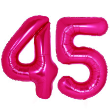 40 Inch 45 Or 54 Number Balloons Hot Pink Big Giant Jumbo Number 45 Foil Mylar Balloons For 45Th Birthday Party Supplies 54 Anni