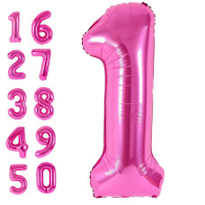 Huge 40 Inch Pink Number 1 Balloon One Balloon For First Birthday Decors Girl Helium Pink Number 1 Balloon Number 1 Balloons 1St