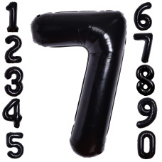 40Inch Black Number 7 Balloons 7Th Birthday Decors For Boys Girls Women Foil Mylar Black Balloon Number Large Digital Blue 7 Bal