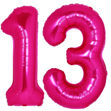 40 Inch Hot Pink 13 Number Balloons Large Foil Mylar Helium Rainbow Number 31St Balloon Big Jumbo Digital 31 Balloon 13Th Birthd