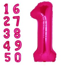 Huge 40 Inch Pink Number 1 Balloon One Balloon For First Birthday Decors Girl Helium Hot Pink Theme Party Number 1 Balloon 1St B