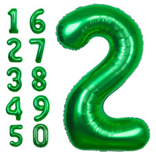 40 Inch Giant Green Number 2 Balloon Helium Mylar Foil Number Balloons For Birthday Party 2Nd Birthday Decorations For Kids A