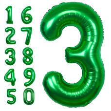 40 Inch Giant Green Number 3 Balloon Helium Mylar Foil Number Balloons For Birthday Party 3Rd Birthday Decorations For Kids A