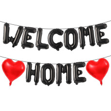 Stcomart Welcome Home Balloon Banner For Homecoming Party Decorations Black