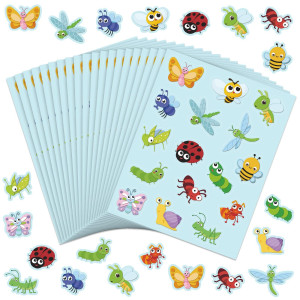 Frienda 480 Pcs Buggy For Bugs Shape Stickers For Kids Bee Ladybug Spring Butterfly Dragonfly Grasshopper Ant Snail Stickers For