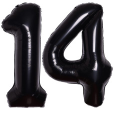 40 Inch Black Number 14 Balloons 14 For Birthday 14Th Birthday Decorations For Kids Boys Girls 14 Years Old Birthday Gift Annive