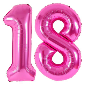 40 Inch Large Pink Number 18 Balloons Pink Number 18Th For Birthday 81St Birthday Decorations For Kids Boys Girls 18 Years Old B