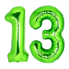 40 Inch Green 13 Number Balloons Giant Jumbo Big Large Number 31 Foil Mylar Balloons For 13Th Or 31St Birthday Party Supplies 13