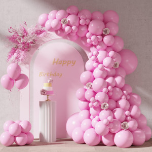 Rubfac 87Pcs Pink Party Balloons Different Sizes 18 12 10 5 Inches For Garland Arch Premium Pink Latex Balloons For Girl Birthd