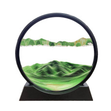 Sofliy 3D Dynamic Sand Art Liquid Motion Moving Sand Art Picture Round Glass 3D Deep Sea Sandscape In Motion Display Flowing Sa