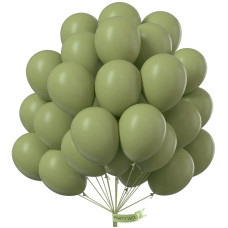 Partywoo Sage Green Balloons 50 Pcs 12 Inch Boho Green Balloons Matte Green Balloons For Balloon Garland Balloon Arch As Party