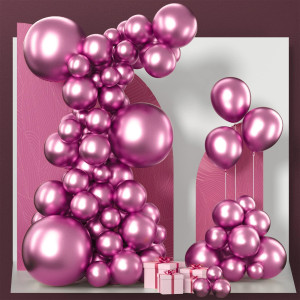 Partywoo Metallic Magenta Balloons 85 Pcs Magenta Metallic Balloons Different Sizes Pack Of 18 Inch 12 Inch 10 Inch 5 Inch Mage