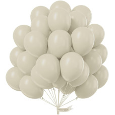 Partywoo White Sand Balloons 50 Pcs 12 Inch Boho White Balloons Sand White Balloons For Balloon Garland Balloon Arch As Party