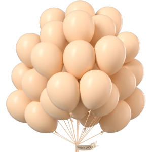 Partywoo Nude Balloons 100 Pcs 12 Inch Boho Apricot Balloons Beige Balloons For Balloon Garland Or Balloon Arch As Party Decor