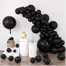 Rubfac 116Pcs Black Balloons Different Sizes Pack Of 36 18 12 10 5 Inch For Garland Arch Extra Large Balloons For Birthday Gradu