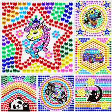 Yazhiji 6 Sheets Diamond Window Art Craft Kits For Kids Suncatcher Kit For Ages 6 7 8 9 10 Owl Car Unicorn Diy Gem Painting Kit