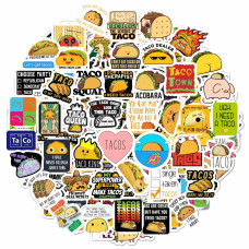 Bulbacraft 100Pcs Funny Taco Stickers And Decals For Adults Taco Party Decorations Taco Party Favors Taco Party Supplies Fu