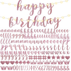 Taobary 167 Pcs Diy Banner Kit Glitter Customizable Birthday Banner Glitter Make Your Own Banner Kit 162 Letters Symbols And Num