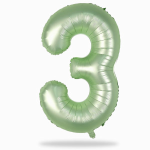 Sage Green Number 3 Balloon 40In Large Foil Number Balloons Set 09 For Women Self Inflating Olive Green Digital 3 Helium Ball