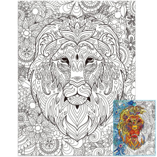 Zoiiwa Lion Giant Coloring Posters For Kids Adults Lion Coloring Poster 39375196 Inch Mandala Coloring Posters Wall Art Deco