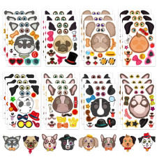 24 Sheets Dogs Make A Face Stickers Make You Own Dogs Stickers Animal Stickers For Kids Birthday Gift Party Favors Supplies Tea