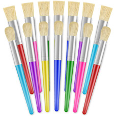 Ygaohf 14 Pcs Paint Brushes For Kids Colorful Kids Paint Brushes Big Chubby Toddler Paint Brushes Easy To Clean Grip Round