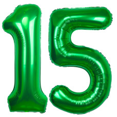 40 Inch Giant Green Number 15 Balloon Helium Mylar Foil Number Balloons For Birthday Party 15Th Birthday Decorations For Kids